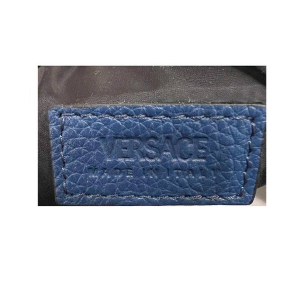 Versace Leather Medusa Navy Blue Crossbody Bag - Picture 6 of 6